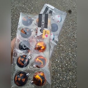 Festive Halloween Ornament Set - Orange & Black